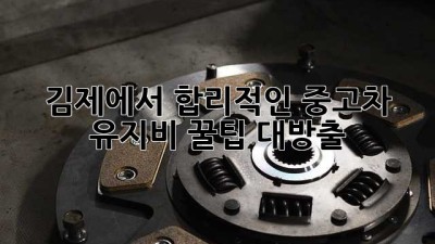 김제에서 합리적인 중고차 유지비? 꿀팁 대방출! 🚗💨